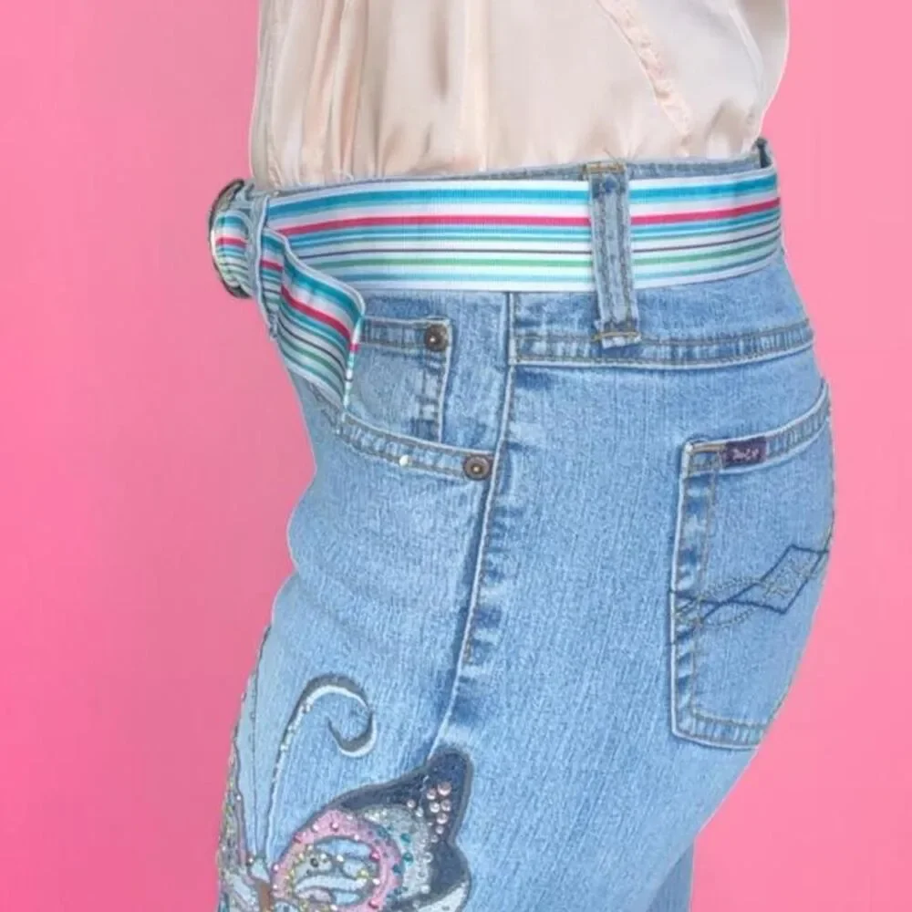 vintage y2k aeropostale rhinestone striped belt